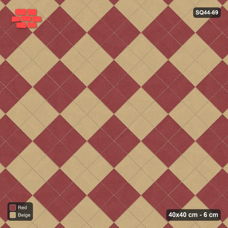 Interlock (Pasco) 40x40 cm · SQ44-69 · Large Diagonal Checker · Top view Interlock (Pasco) 40x40 cm · SQ44-69 · Large Diagonal Checker · Top view