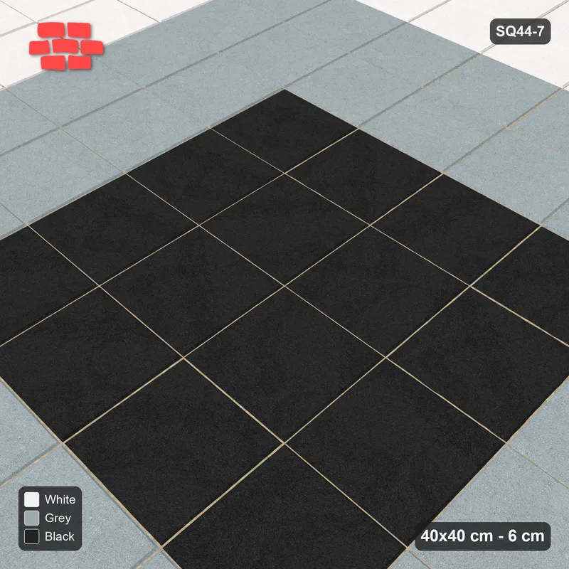 Interlock (Pasco) 40x40 cm · SQ44-7 · Concentric Square Rings · Side view Interlock (Pasco) 40x40 cm · SQ44-7 · Concentric Square Rings · Side view