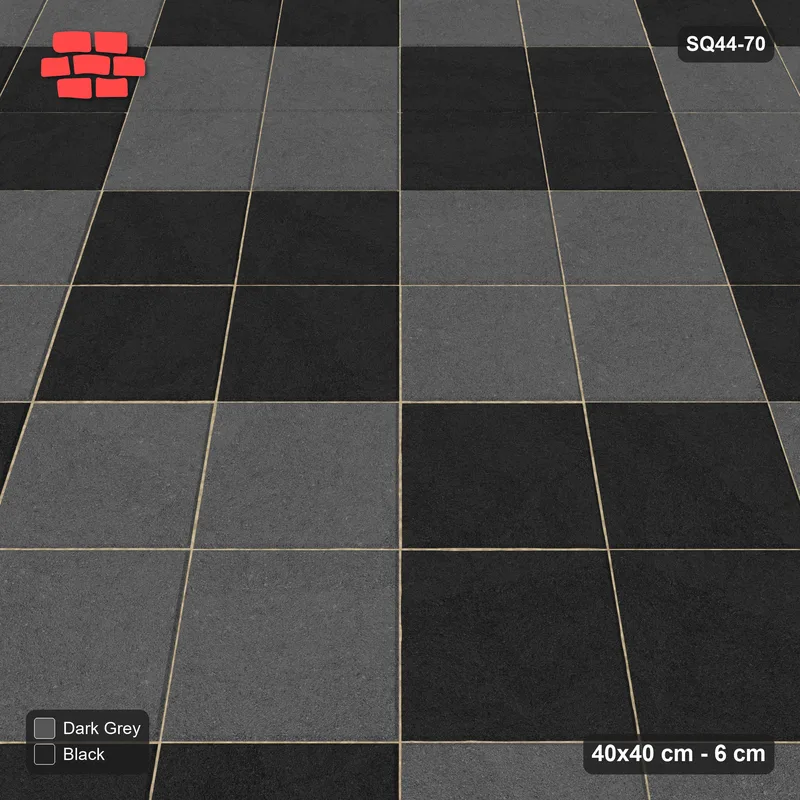 Interlock (Pasco) 40x40 cm · SQ44-70 · Large Diagonal Checker · Side view Interlock (Pasco) 40x40 cm · SQ44-70 · Large Diagonal Checker · Side view