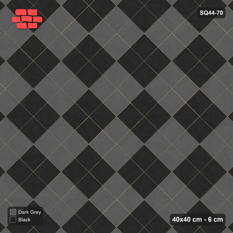 Interlock (Pasco) 40x40 cm · SQ44-70 · Large Diagonal Checker · Top view Interlock (Pasco) 40x40 cm · SQ44-70 · Large Diagonal Checker · Top view