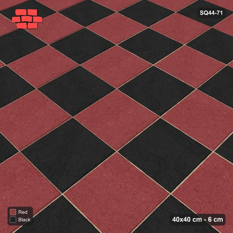 Interlock (Pasco) 40x40 cm · SQ44-71 · Checkerboard in Kerb Frame · Side view Interlock (Pasco) 40x40 cm · SQ44-71 · Checkerboard in Kerb Frame · Side view