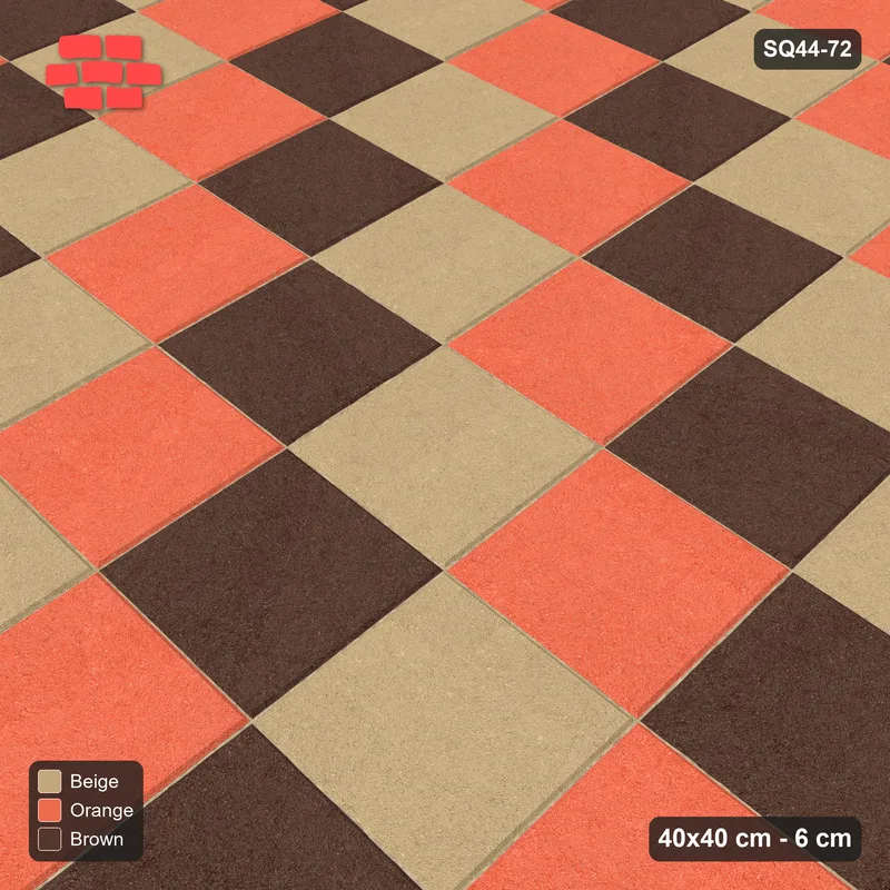 Interlock (Pasco) 40x40 cm · SQ44-72 · Diagonal Tri-Tone Steps · Side view Interlock (Pasco) 40x40 cm · SQ44-72 · Diagonal Tri-Tone Steps · Side view