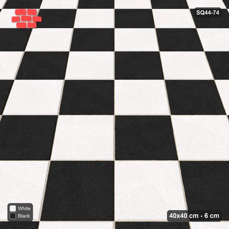 Interlock (Pasco) 40x40 cm · SQ44-74 · Diagonal Checker in Kerb Frame · Side view Interlock (Pasco) 40x40 cm · SQ44-74 · Diagonal Checker in Kerb Frame · Side view