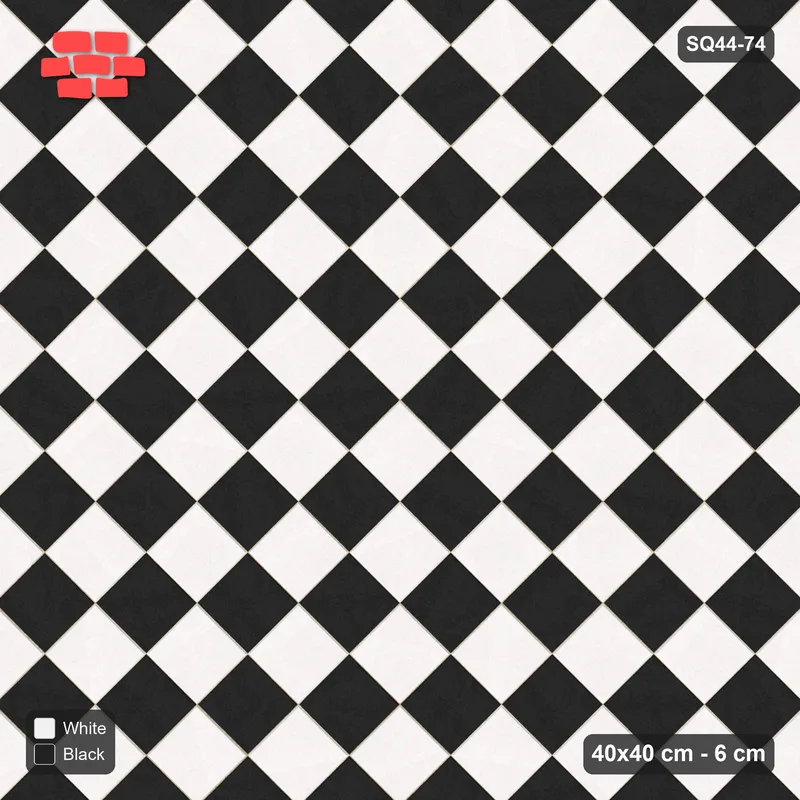 Interlock (Pasco) 40x40 cm · SQ44-74 · Diagonal Checker in Kerb Frame · Top view Interlock (Pasco) 40x40 cm · SQ44-74 · Diagonal Checker in Kerb Frame · Top view
