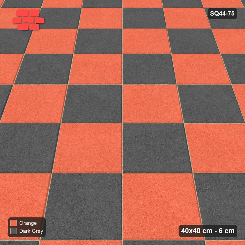 Interlock (Pasco) 40x40 cm · SQ44-75 · Diagonal Checker in Kerb Frame · Side view Interlock (Pasco) 40x40 cm · SQ44-75 · Diagonal Checker in Kerb Frame · Side view