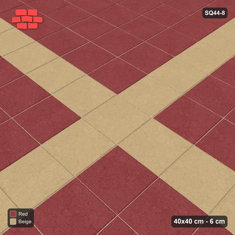 Interlock (Pasco) 40x40 cm · SQ44-8 · Stack Bond with Cross · Side view Interlock (Pasco) 40x40 cm · SQ44-8 · Stack Bond with Cross · Side view