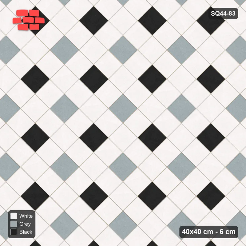 Interlock (Pasco) 40x40 cm · SQ44-83 · Two-Tone Harlequin Diamonds · Top view Interlock (Pasco) 40x40 cm · SQ44-83 · Two-Tone Harlequin Diamonds · Top view