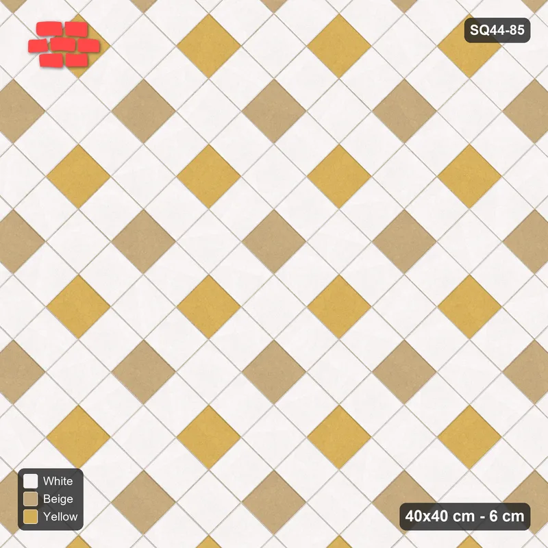 Interlock (Pasco) 40x40 cm · SQ44-85 · Two-Tone Harlequin Diamonds · Top view Interlock (Pasco) 40x40 cm · SQ44-85 · Two-Tone Harlequin Diamonds · Top view
