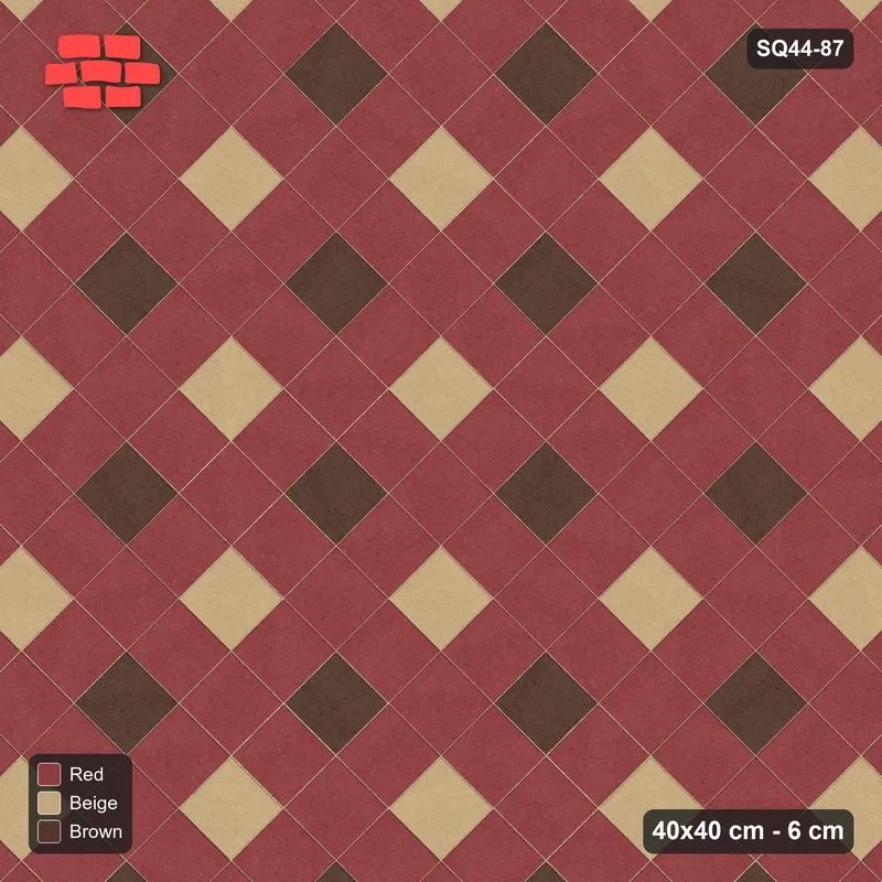 Interlock (Pasco) 40x40 cm · SQ44-87 · Two-Tone Harlequin Diamonds · Top view Interlock (Pasco) 40x40 cm · SQ44-87 · Two-Tone Harlequin Diamonds · Top view