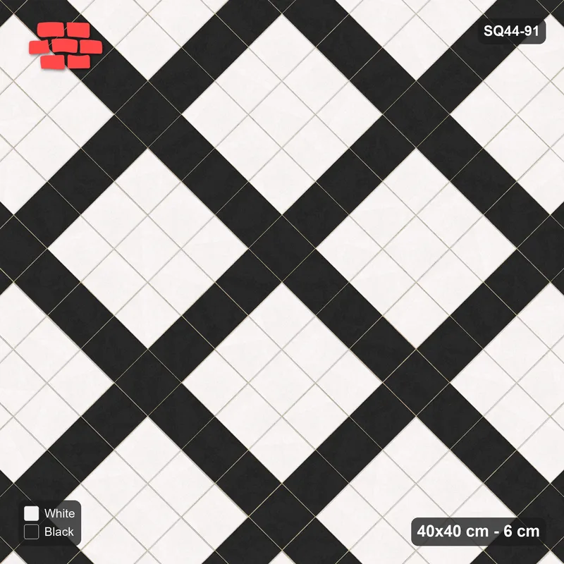 Interlock (Pasco) 40x40 cm · SQ44-91 · Diagonal Plaza Grid · Top view Interlock (Pasco) 40x40 cm · SQ44-91 · Diagonal Plaza Grid · Top view