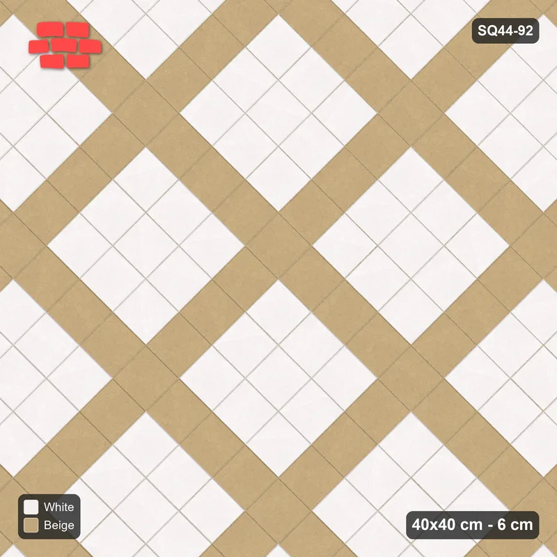 Interlock (Pasco) 40x40 cm · SQ44-92 · Diagonal Plaza Grid · Top view Interlock (Pasco) 40x40 cm · SQ44-92 · Diagonal Plaza Grid · Top view