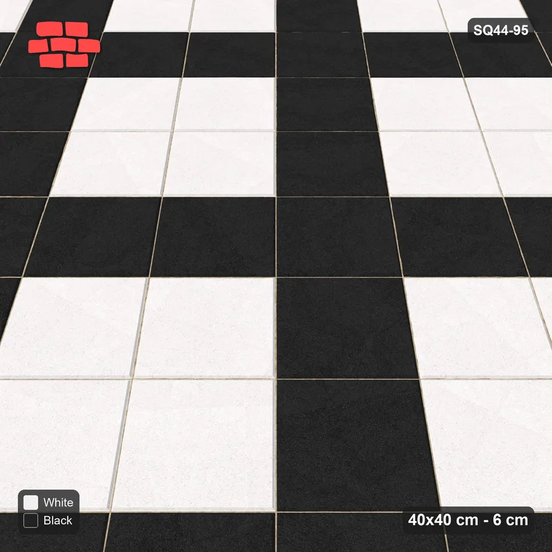 Interlock (Pasco) 40x40 cm · SQ44-95 · Diagonal Plaza Grid, Tight · Side view Interlock (Pasco) 40x40 cm · SQ44-95 · Diagonal Plaza Grid, Tight · Side view
