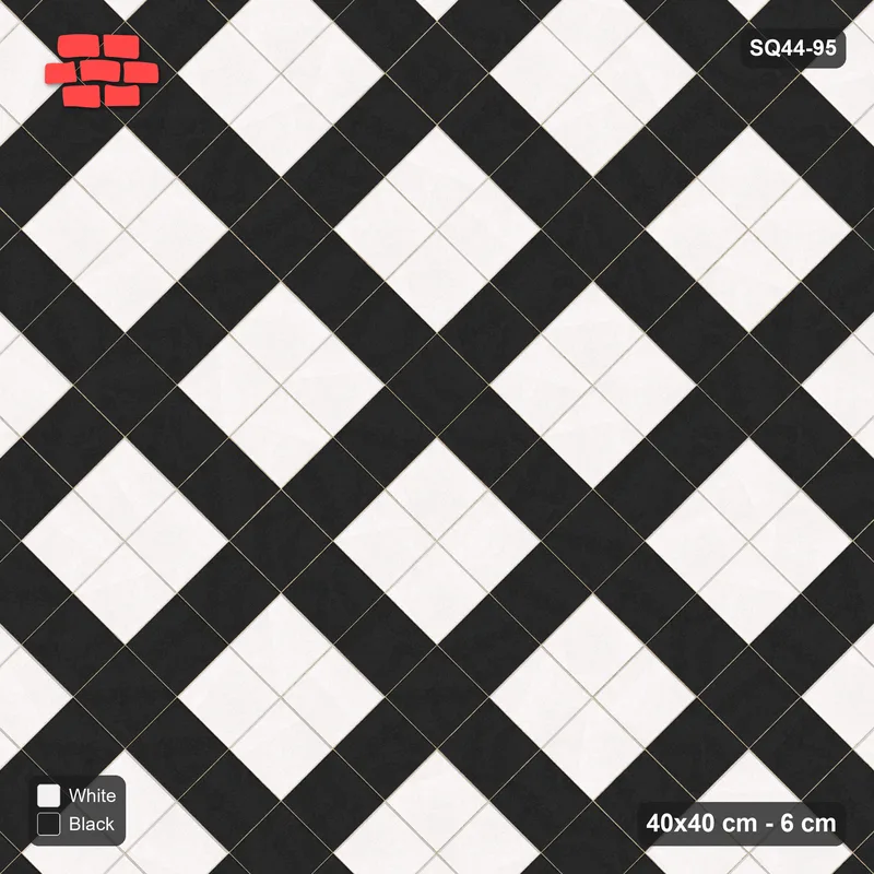 Interlock (Pasco) 40x40 cm · SQ44-95 · Diagonal Plaza Grid, Tight · Top view Interlock (Pasco) 40x40 cm · SQ44-95 · Diagonal Plaza Grid, Tight · Top view