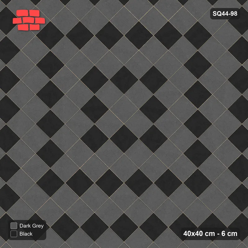 Interlock (Pasco) 40x40 cm · SQ44-98 · Diagonal Concentric Diamonds · Top view Interlock (Pasco) 40x40 cm · SQ44-98 · Diagonal Concentric Diamonds · Top view