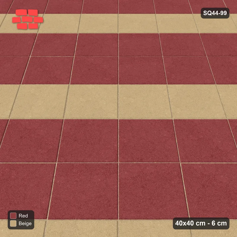 Interlock (Pasco) 40x40 cm · SQ44-99 · Diagonal Course Stripes · Side view Interlock (Pasco) 40x40 cm · SQ44-99 · Diagonal Course Stripes · Side view