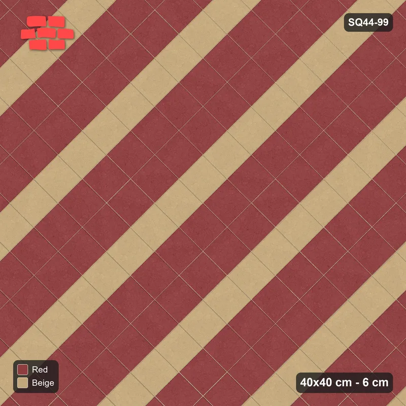 Interlock (Pasco) 40x40 cm · SQ44-99 · Diagonal Course Stripes · Top view Interlock (Pasco) 40x40 cm · SQ44-99 · Diagonal Course Stripes · Top view