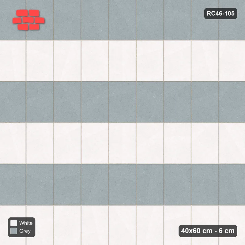 Interlock (Pasco) 40x60 cm · RC46-105 · Vertical Stack Bond, Alternating Rows · Top view Interlock (Pasco) 40x60 cm · RC46-105 · Vertical Stack Bond, Alternating Rows · Top view