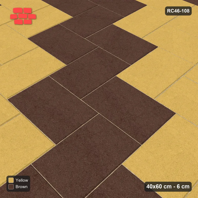 Interlock (Pasco) 40x60 cm · RC46-108 · Stepped Herringbone (3:2), Diagonal Bands · Side view Interlock (Pasco) 40x60 cm · RC46-108 · Stepped Herringbone (3:2), Diagonal Bands · Side view