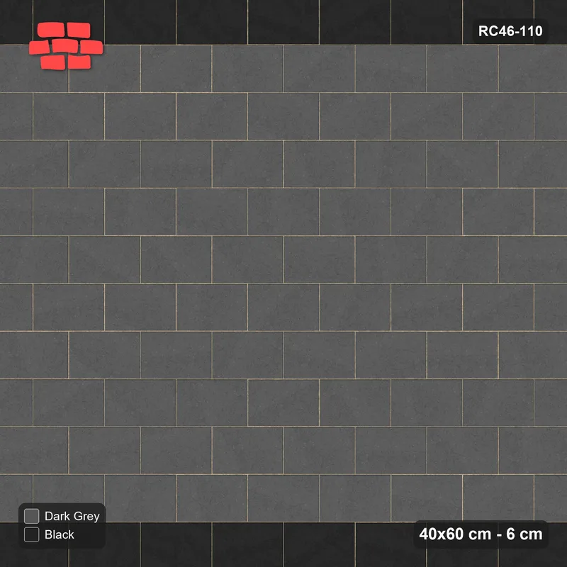Interlock (Pasco) 40x60 cm · RC46-110 · Running Bond 1/2, Accent Edge Course · Top view Interlock (Pasco) 40x60 cm · RC46-110 · Running Bond 1/2, Accent Edge Course · Top view
