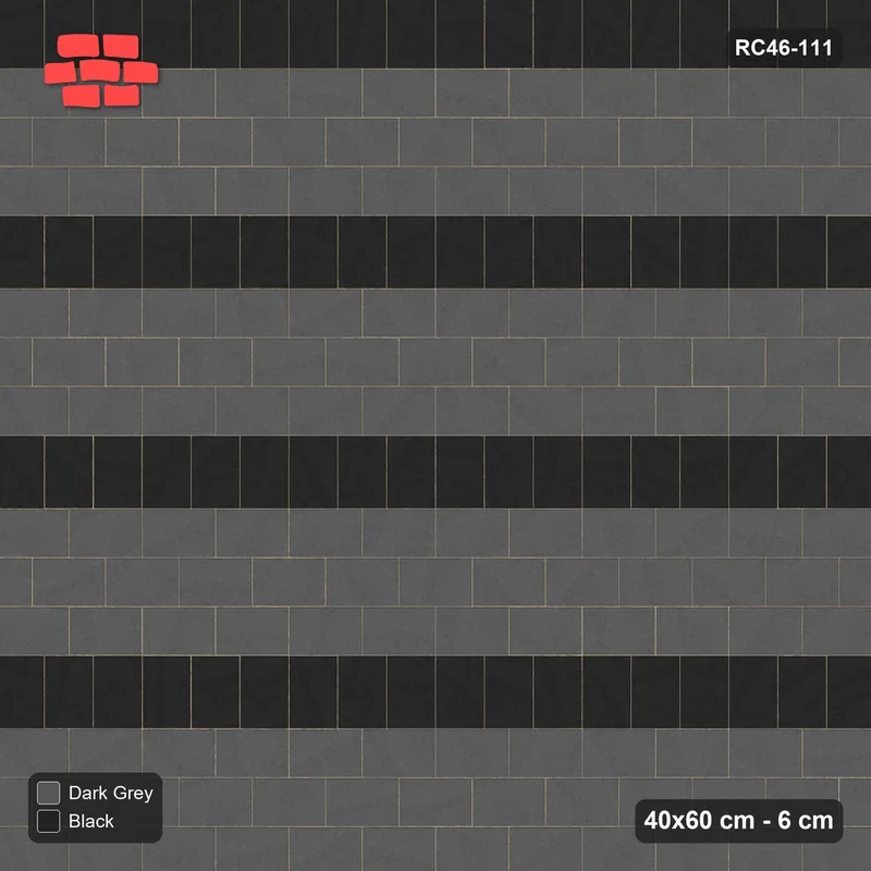 Interlock (Pasco) 40x60 cm · RC46-111 · Single Soldier Stripe · Top view Interlock (Pasco) 40x60 cm · RC46-111 · Single Soldier Stripe · Top view