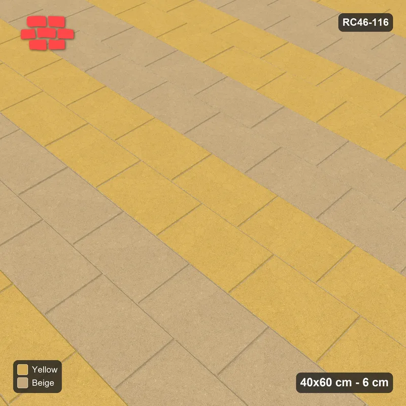 Interlock (Pasco) 40x60 cm · RC46-116 · Running Bond 1/2, Paired Course Stripes in 30B Kerb Frame · Side view Interlock (Pasco) 40x60 cm · RC46-116 · Running Bond 1/2, Paired Course Stripes in 30B Kerb Frame · Side view