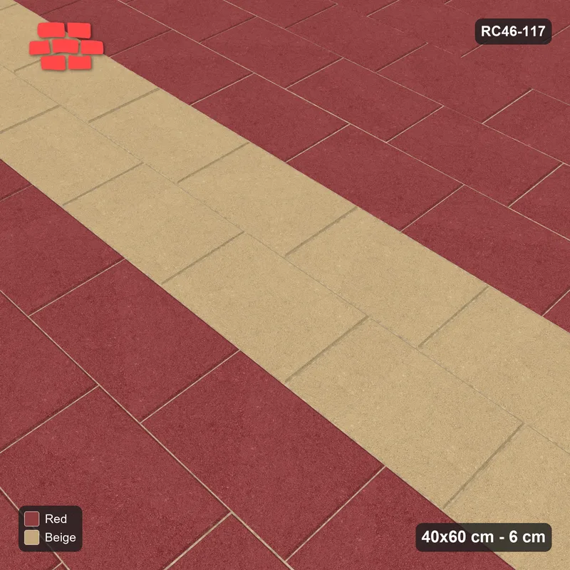 Interlock (Pasco) 40x60 cm · RC46-117 · Running Bond 1/3, Feature Course · Side view Interlock (Pasco) 40x60 cm · RC46-117 · Running Bond 1/3, Feature Course · Side view