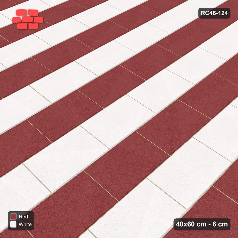 Interlock (Pasco) 40x60 cm · RC46-124 · Vertical Running Bond 1/2, Alternating Courses · Side view Interlock (Pasco) 40x60 cm · RC46-124 · Vertical Running Bond 1/2, Alternating Courses · Side view