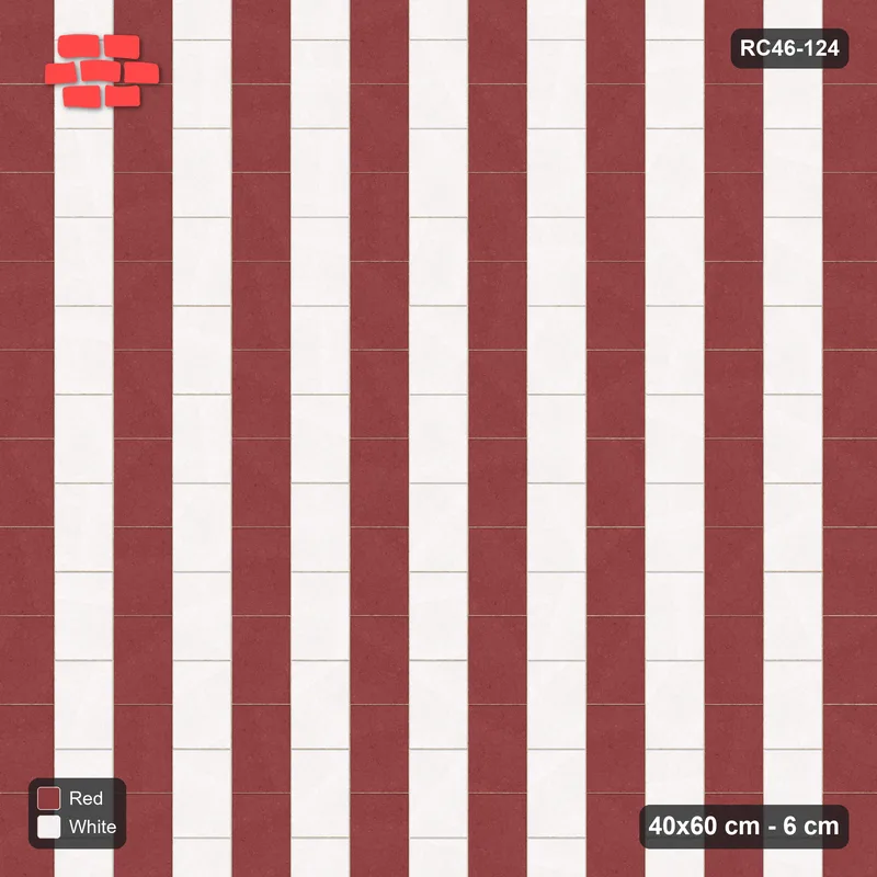 Interlock (Pasco) 40x60 cm · RC46-124 · Vertical Running Bond 1/2, Alternating Courses · Top view Interlock (Pasco) 40x60 cm · RC46-124 · Vertical Running Bond 1/2, Alternating Courses · Top view
