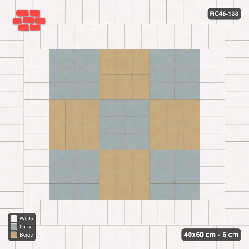 Interlock (Pasco) 40x60 cm · RC46-133 · Double Soldier Border with Weave · Top view Interlock (Pasco) 40x60 cm · RC46-133 · Double Soldier Border with Weave · Top view