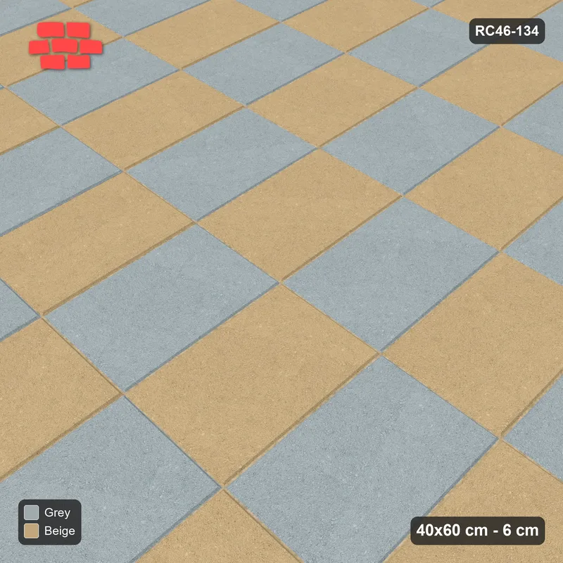Interlock (Pasco) 40x60 cm · RC46-134 · Vertical Stack Bond, Checker in 40B Kerb Frame · Side view Interlock (Pasco) 40x60 cm · RC46-134 · Vertical Stack Bond, Checker in 40B Kerb Frame · Side view