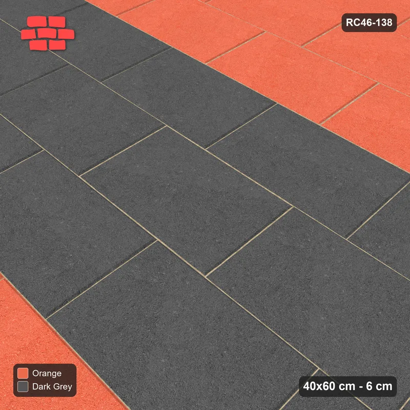Interlock (Pasco) 40x60 cm · RC46-138 · Running Bond 1/3, Feature Band in 54B Kerb Frame · Side view Interlock (Pasco) 40x60 cm · RC46-138 · Running Bond 1/3, Feature Band in 54B Kerb Frame · Side view