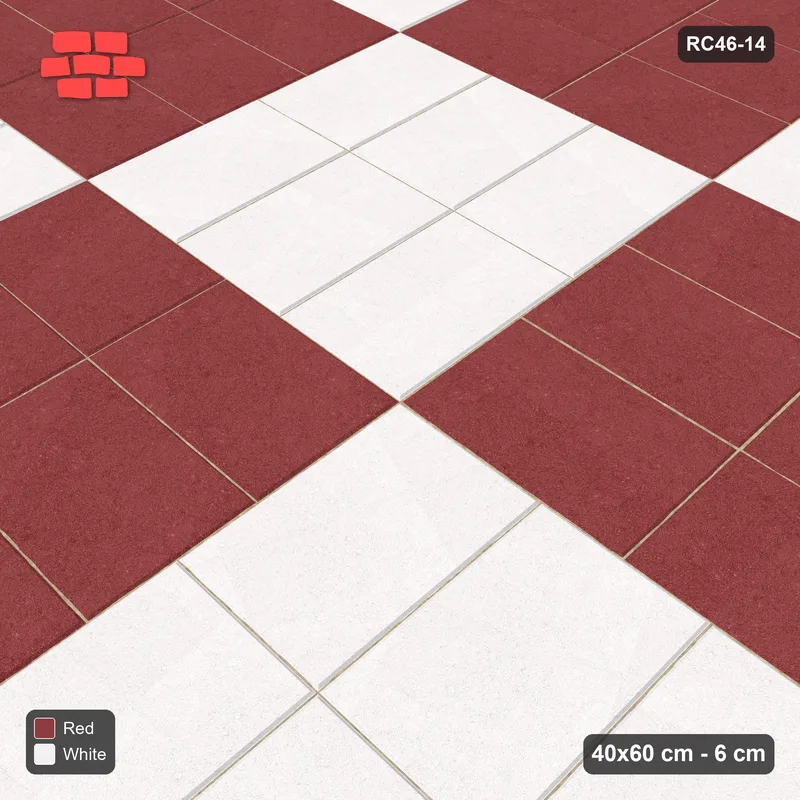 Interlock (Pasco) 40x60 cm · RC46-14 · Basketweave, two-tone blocks · Side view Interlock (Pasco) 40x60 cm · RC46-14 · Basketweave, two-tone blocks · Side view