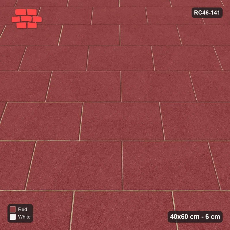 Interlock (Pasco) 40x60 cm · RC46-141 · Diagonal Running Bond, Single Tone in 25B Kerb Frame · Side view Interlock (Pasco) 40x60 cm · RC46-141 · Diagonal Running Bond, Single Tone in 25B Kerb Frame · Side view