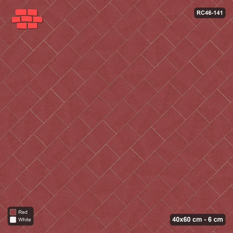 Interlock (Pasco) 40x60 cm · RC46-141 · Diagonal Running Bond, Single Tone in 25B Kerb Frame · Top view Interlock (Pasco) 40x60 cm · RC46-141 · Diagonal Running Bond, Single Tone in 25B Kerb Frame · Top view