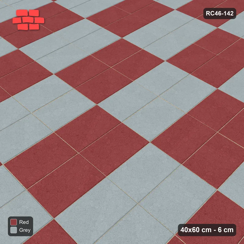 Interlock (Pasco) 40x60 cm · RC46-142 · Vertical Stack Bond, Checker Blocks 2x2 · Side view Interlock (Pasco) 40x60 cm · RC46-142 · Vertical Stack Bond, Checker Blocks 2x2 · Side view