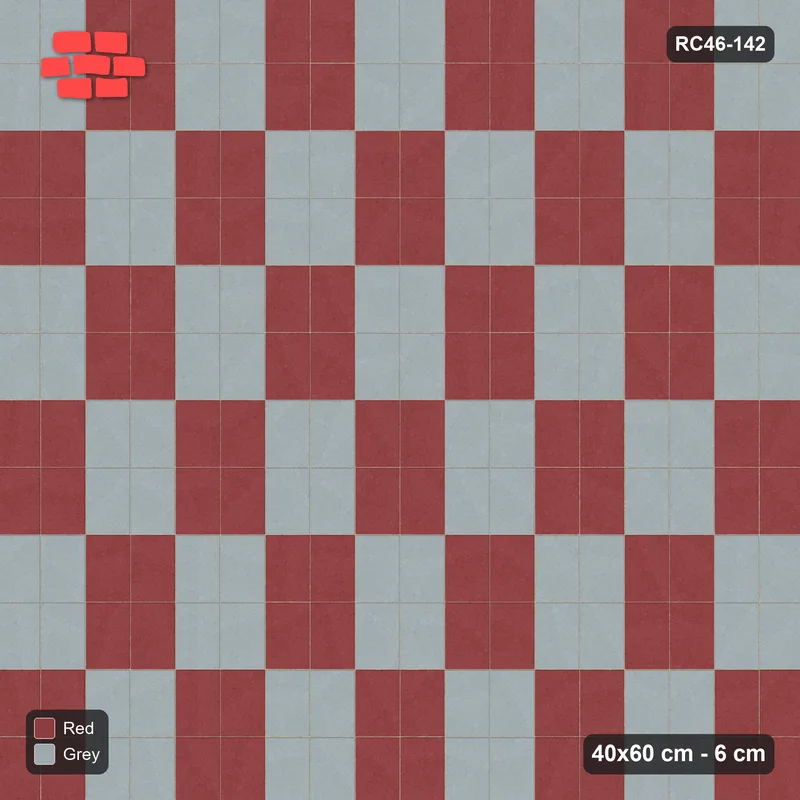 Interlock (Pasco) 40x60 cm · RC46-142 · Vertical Stack Bond, Checker Blocks 2x2 · Top view Interlock (Pasco) 40x60 cm · RC46-142 · Vertical Stack Bond, Checker Blocks 2x2 · Top view