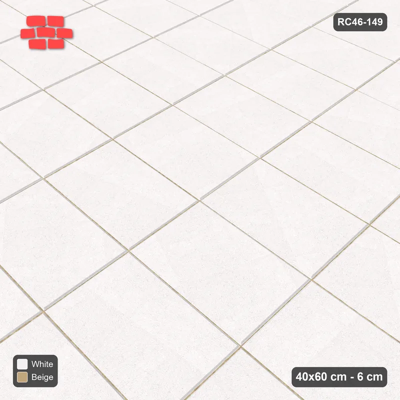 Interlock (Pasco) 40x60 cm · RC46-149 · Stack Bond, Single Tone in 40F Kerb Frame · Side view Interlock (Pasco) 40x60 cm · RC46-149 · Stack Bond, Single Tone in 40F Kerb Frame · Side view