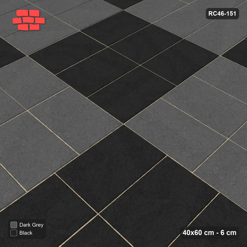 Interlock (Pasco) 40x60 cm · RC46-151 · Double Basketweave, Checker · Side view Interlock (Pasco) 40x60 cm · RC46-151 · Double Basketweave, Checker · Side view