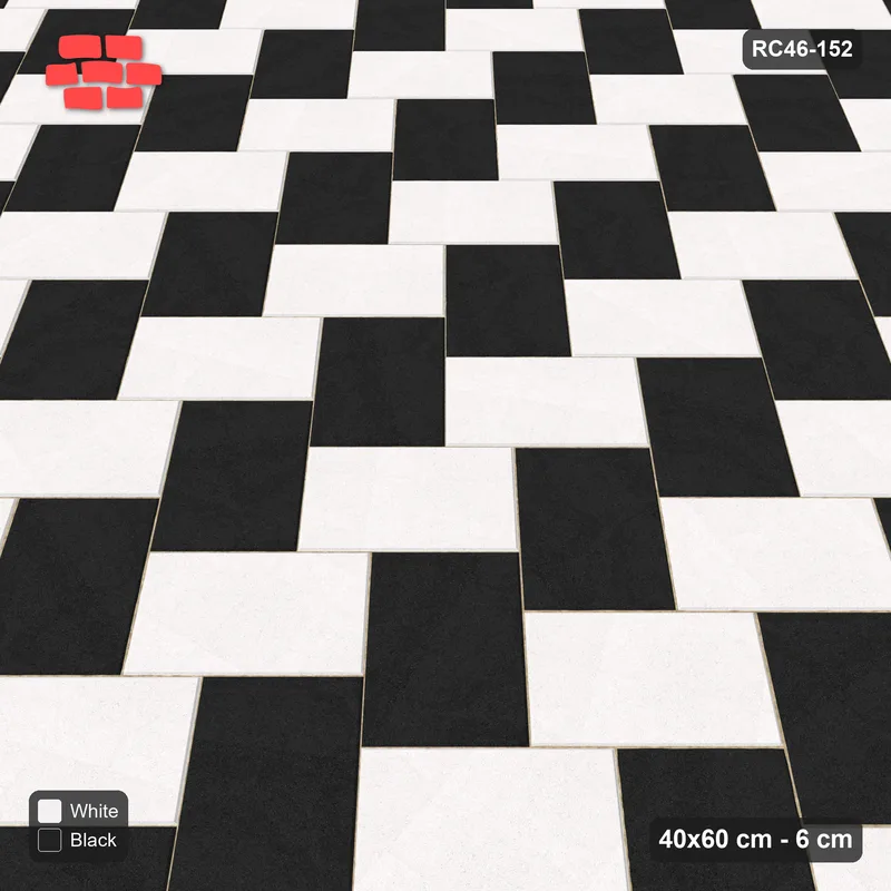 Interlock (Pasco) 40x60 cm · RC46-152 · Stepped Chevron (3:2), Two-Tone Weave · Side view Interlock (Pasco) 40x60 cm · RC46-152 · Stepped Chevron (3:2), Two-Tone Weave · Side view