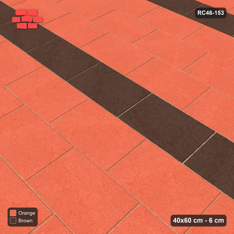 Interlock (Pasco) 40x60 cm · RC46-153 · Running Bond 1/2, Accent Course Every 4th in 54F Kerb Frame · Side view Interlock (Pasco) 40x60 cm · RC46-153 · Running Bond 1/2, Accent Course Every 4th in 54F Kerb Frame · Side view