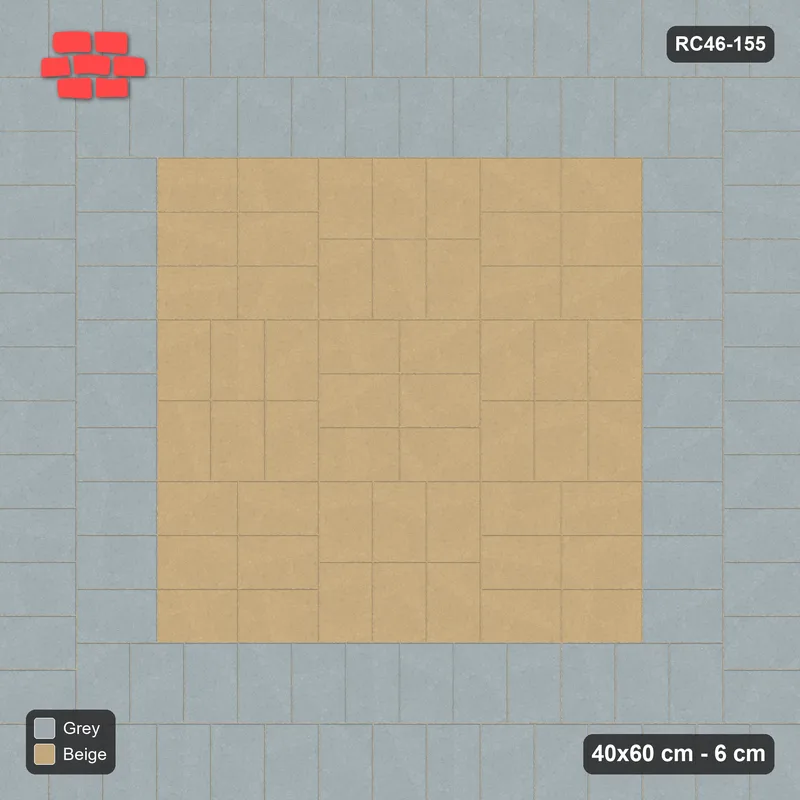 Interlock (Pasco) 40x60 cm · RC46-155 · Double Border with Stack Panels · Top view Interlock (Pasco) 40x60 cm · RC46-155 · Double Border with Stack Panels · Top view