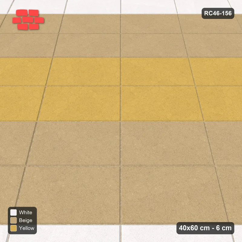 Interlock (Pasco) 40x60 cm · RC46-156 · Diagonal Stack Bond, Three-Tone Course Pairs · Side view Interlock (Pasco) 40x60 cm · RC46-156 · Diagonal Stack Bond, Three-Tone Course Pairs · Side view