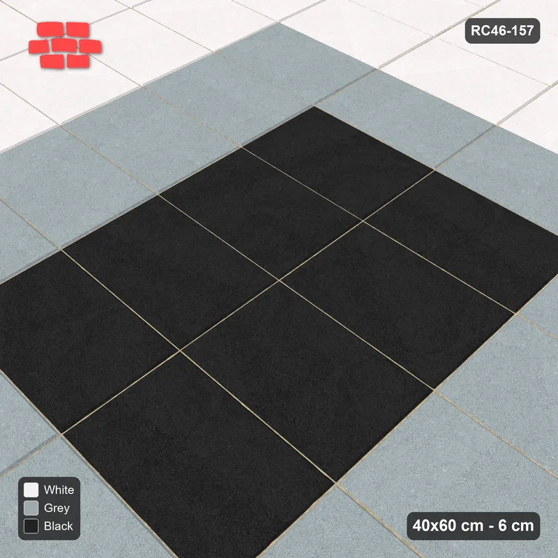 Interlock (Pasco) 40x60 cm · RC46-157 · Stack Bond, Stepped Medallion · Side view Interlock (Pasco) 40x60 cm · RC46-157 · Stack Bond, Stepped Medallion · Side view