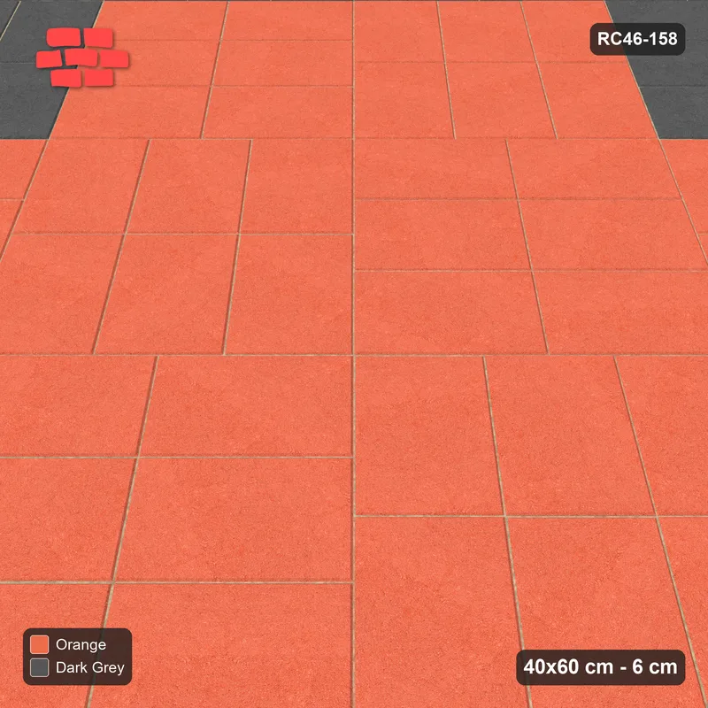 Interlock (Pasco) 40x60 cm · RC46-158 · Diagonal Parquet, Accent Edge Course · Side view Interlock (Pasco) 40x60 cm · RC46-158 · Diagonal Parquet, Accent Edge Course · Side view