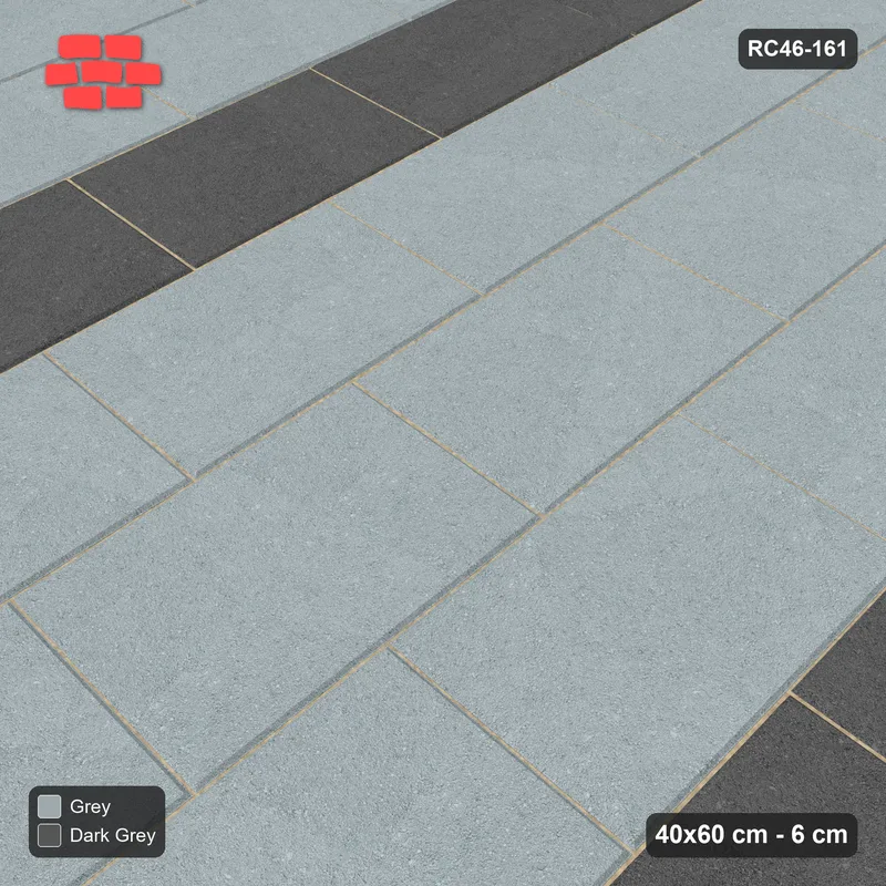 Interlock (Pasco) 40x60 cm · RC46-161 · Vertical Running Bond 1/2, Accent Course Every 4th · Side view Interlock (Pasco) 40x60 cm · RC46-161 · Vertical Running Bond 1/2, Accent Course Every 4th · Side view