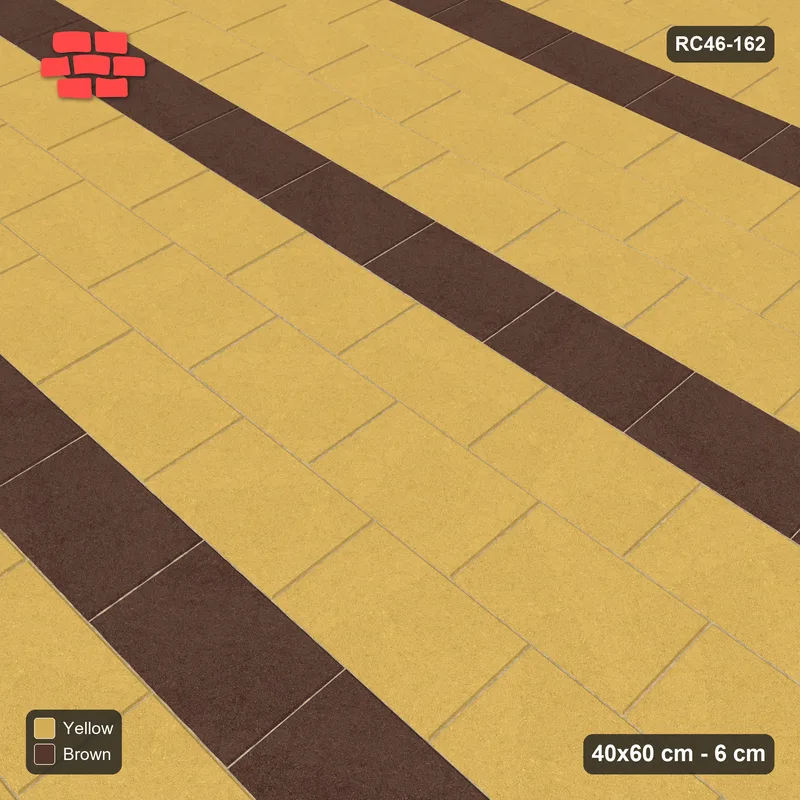 Interlock (Pasco) 40x60 cm · RC46-162 · Running Bond 1/2, Accent Course Every 4th · Side view Interlock (Pasco) 40x60 cm · RC46-162 · Running Bond 1/2, Accent Course Every 4th · Side view
