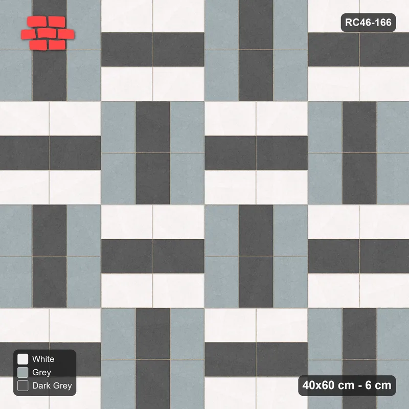 Interlock (Pasco) 40x60 cm · RC46-166 · Basketweave, Weave with Third-Tone Spine · Top view Interlock (Pasco) 40x60 cm · RC46-166 · Basketweave, Weave with Third-Tone Spine · Top view