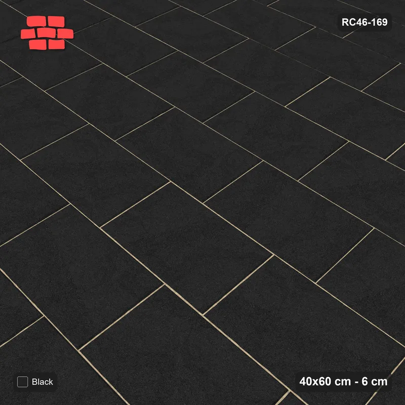 Interlock (Pasco) 40x60 cm · RC46-169 · Running Bond 1/3, Single Tone · Side view Interlock (Pasco) 40x60 cm · RC46-169 · Running Bond 1/3, Single Tone · Side view