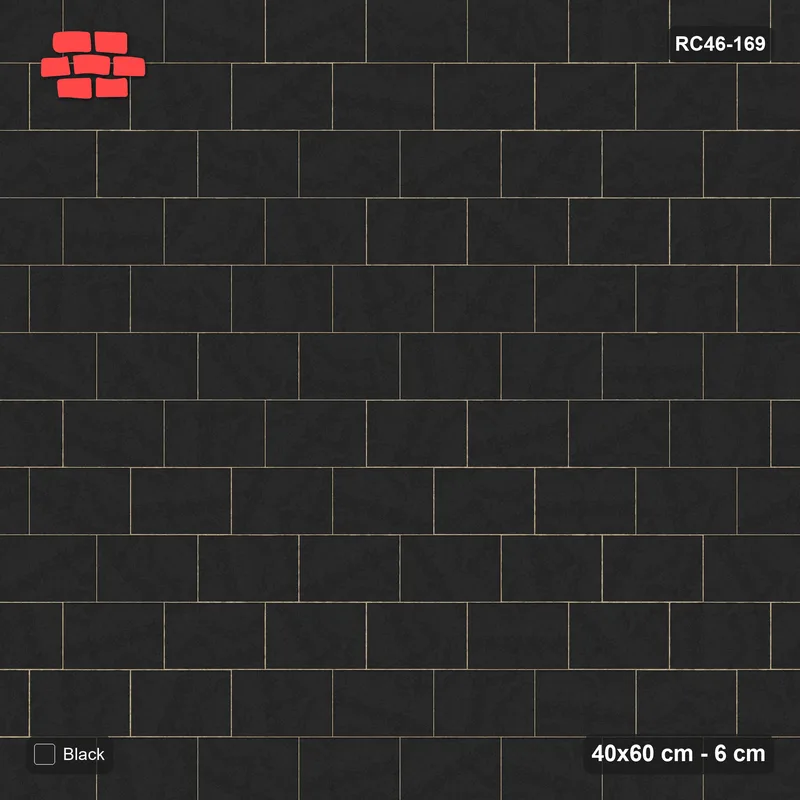 Interlock (Pasco) 40x60 cm · RC46-169 · Running Bond 1/3, Single Tone · Top view Interlock (Pasco) 40x60 cm · RC46-169 · Running Bond 1/3, Single Tone · Top view
