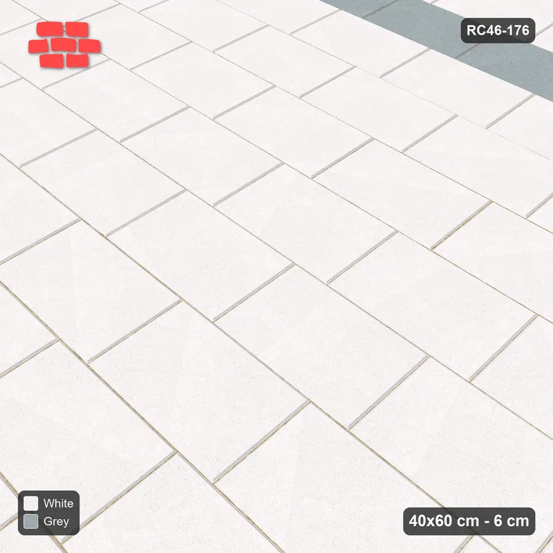 Interlock (Pasco) 40x60 cm · RC46-176 · Running Bond 1/4, Twin Feature Courses · Side view Interlock (Pasco) 40x60 cm · RC46-176 · Running Bond 1/4, Twin Feature Courses · Side view
